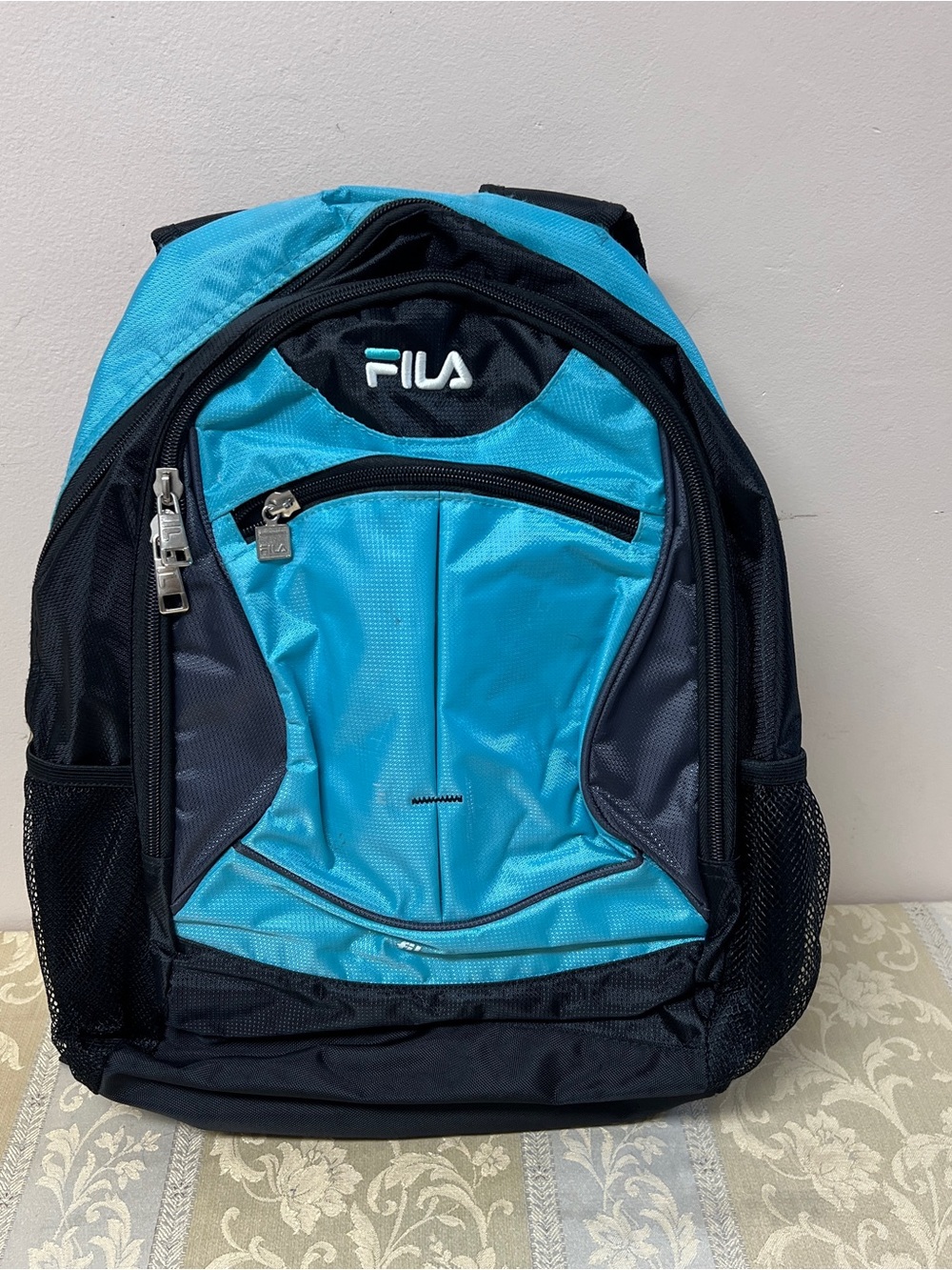 FILA Filatech School College Work Travel Teal & Black Backpack